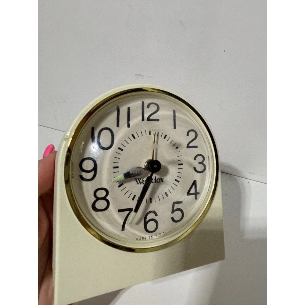 Vintage Westclox Luminous Hands Alarm Clock Ticks Works Art Deco Made in USA